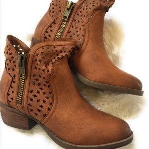 Bootie Ankle Boots Brown Tan Not Rated Size 7 NWOT